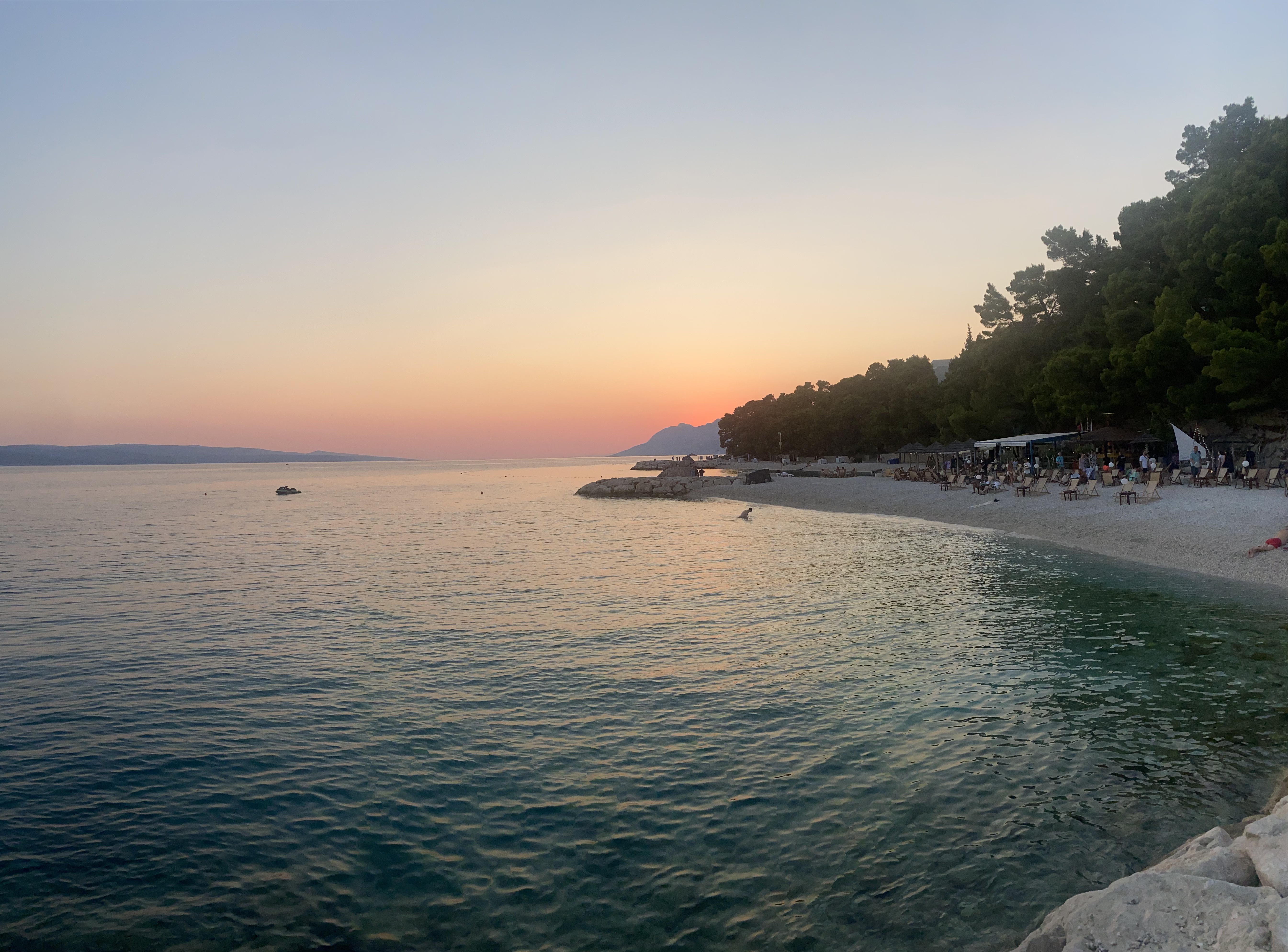Sea view at night